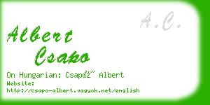 albert csapo business card